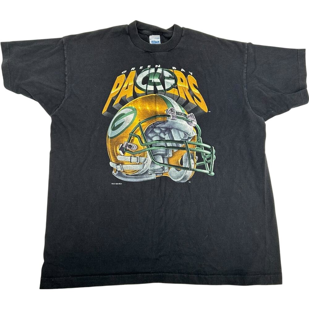 VTG 1994 Mens Green Bay Packers Football Helmet Single Stitch Salem T Shirt XL